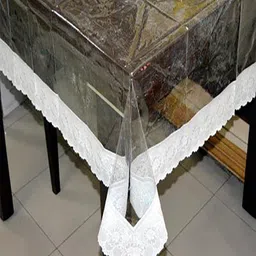 Kuber Industries Black & White 6-Seater Rectangular Table Cover image 3