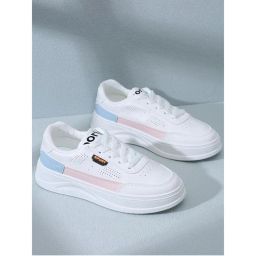 Shoetopia Women Smart Casual Comfortable White Colorblock Sneakers-picture-19