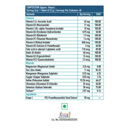 HK VITALS Zinc Complex Multivitamin & Multimineral Tablets With Grape Seed - 60 Tablets image 2