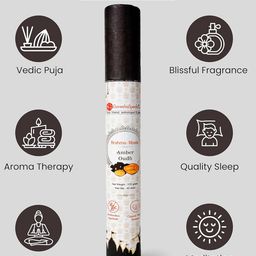 GaneshaSpeaks 7-Pcs White & Yellow Wooden Incense Sticks With Stand image 3