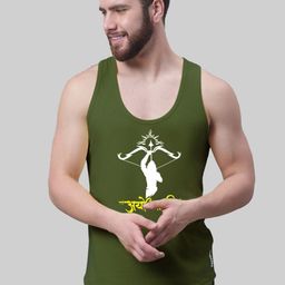 Friskers Printed Scoop Neck Sleeveless Pure Cotton Gym Vest-picture-37