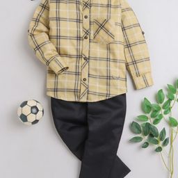 BAATCHEET Boys Printed Mandarin Collar Pure Cotton Shirt With Short-image-100
