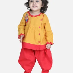 BownBee Girls Embroidery Top with Dhoti Pants-picture-23