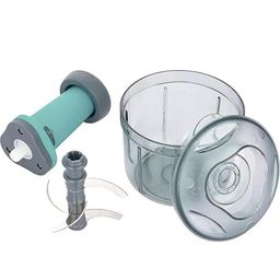 vihanco Manual Vegetable Chopper, 600ml Capacity, Push-Style with 5 Blades, Chop/Mince/Dice Functions, Mint Green image 5