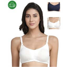 Inner Sense Organic Antimicrobial Soft Feeding Bra with Removable Pads Pack of 3 - Multi-Color-picture-49