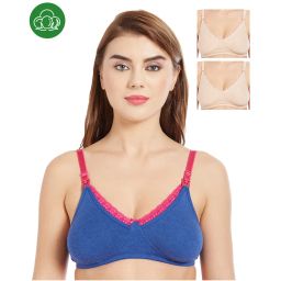 Inner Sense Organic Cotton Antimicrobial Laced Nursing Bra Pack of 3 - Multi-Color-picture-13