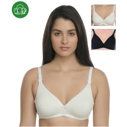 Inner Sense Organic Cotton Antimicrobial Nursing Bra Pack of 3 - Multi-Color-picture-37
