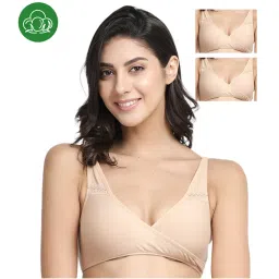 Inner Sense Organic Antimicrobial Sleeping/Feeding Bra Pack Of 3 - Nude-picture-23