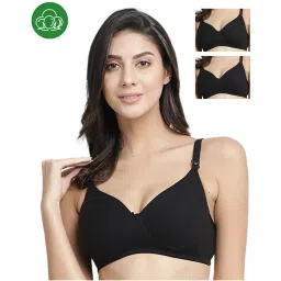 Inner Sense Organic Cotton Antimicrobial Nursing Bra Pack of 3 - Black-picture-33