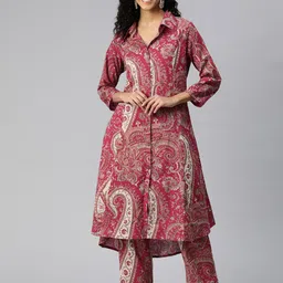 Readiprint Fashions Women Paisley Printed A-Line Pure Cotton Kurta with Palazzos-27