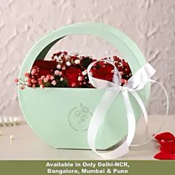 Ravishing Red Roses Moon Basket-image-89