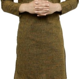 Men Solid Cotton Blend Straight Kurta-image-2