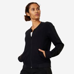 domyos Women Sweatshirt With Hood For Gym 520-Black-picture-29