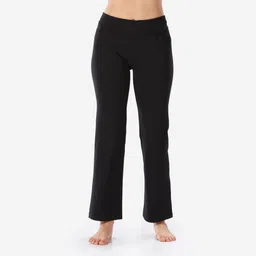 kimjaly Ultra Comfy High waist, Soft Cotton, Flared Fit- Women Yoga Pants Black-picture-4