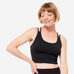 Women's Light Support Multi-Straps Sports Bra -Graphite Black-image-22