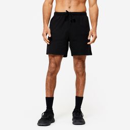 Mens Cotton Regular Fit Gym Shorts 100 - Black-image-2