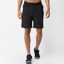 Men Sports Gym CrossFit Shorts With Zip Pocket Black-image-3
