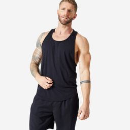 Men Gym Vest Stringer Tank Top - Black-image-24