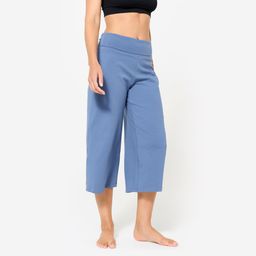 Cotton High Waisted Yoga Capri Women's Pants 500 - Comet Blue-image-19