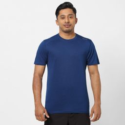 Men Gym Sports T Shirt Polyester Mottled Solid Blue-image-5