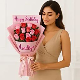 Joyful Personalised Rose Bouquet-image-25