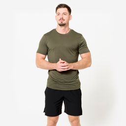 Men's Slim-Fit Breathable Cross Training T-Shirt - Khaki Green-image-39