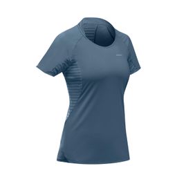 Women Mountain Hiking Short-Sleeved T-Shirt MH500 Blue/Grey-78