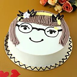 Cute Girl Chocolate Cake Half Kg-25
