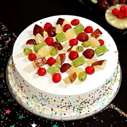 Fresh Fruit Vanilla Cake Half Kg-40