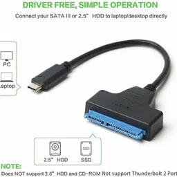 SATA (7+15) Pin to Type-C External Hard Disk Data Cable image 2