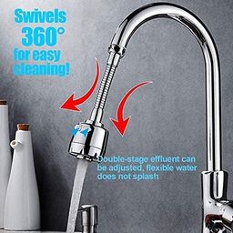 BELARO Faucet Water Filter for Kitchen Sink Tap Mixer Extension Flexible Anti Splash Saving 360° Rotating Faucet Portable Filter Nozzle Regulator Splash-Proof Universal Interface Activated (Design-3) image 5