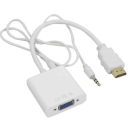 HDMI to VGA Converter with Audio - White-16