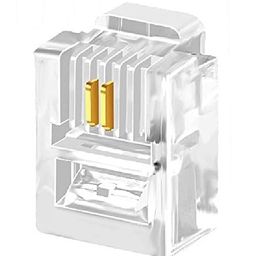RIVER FOX Telephone 2 Pin RJ11 2C Modular Telephone Connector Crystal Head Network Connector (Cable Cord Crimp) Two-core Cable RJ 11 Plug (Pack of 20) image 1