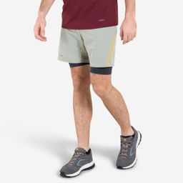 Men Trail Running Tight Shorts Comfort- KHAKI-picture-24