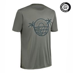Men surfing short-sleeved UV Water T-Shirt top KHAKI-image-82