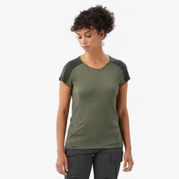 simond Women’s Merino Wool Short-Sleeved T-shirt, Merino Resist - Khaki-picture-10
