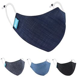 Maple DM-01 Mask for women Denim Reusable Washable Reversible 3 Layer Printed Fine Cotton Face Mask for Ladies Men Unisex With Adjustable Ear Loop Free Size image 1
