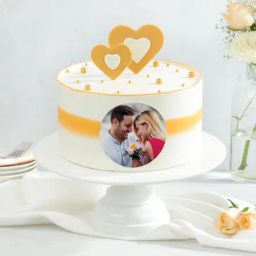 Hearts And Pearls Personalized Photo Cake (600 gm)-image-5