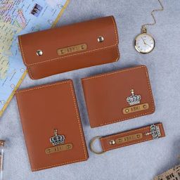 Tan Brown Travel Essentials Gift Box - Personalized-image-5