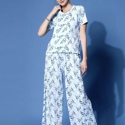 Oomph! Printed Short Sleeves T-shirt with Trousers-image-48
