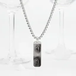 Precious Gaze Personalized Silver Pendant For Him-image-28