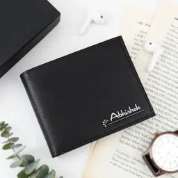 Personalized Black Leather Wallet for Men-image-4