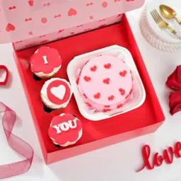 Sweetheart Cupcake And Cake Combo-image-39