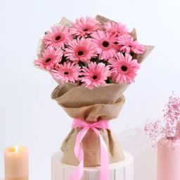 Bouquet of 10 Pink Gerberas-16