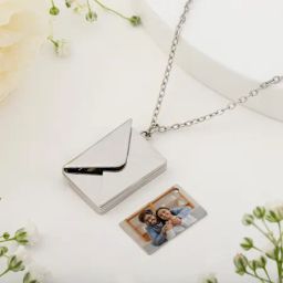 Personalized Silver Love Envelope Pendant-image-57