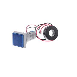 Blue AC50-500V 0-100A 22mm AD16-22FVA Square Cover LED Voltage/Current Dual Display Indicator with Transformer image 3
