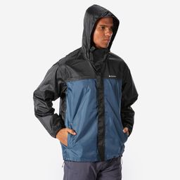 Men Full Zip Rain Jacket with Storage Pouch Black Blue - NH100-image-36