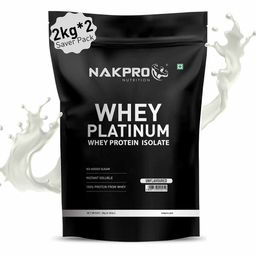 Nakpro Whey Platinum Whey Protein Isolate,  4.4 lb  Unflavoured (Pack of 2) -18