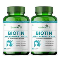 Simply Herbal Biotin,  90 capsules  Unflavoured (Pack of 2) -19