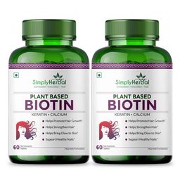 Simply Herbal Plant Based Biotin with Keratin & Calcium,  60 tablet(s)  Unflavoured (Pack of 2) -31